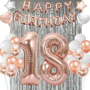 Rose Gold 18th Birthday Balloon 18th Birthday Decorations Party Supplies, Rose Gold Foil Balloons for Birthday Party Supplies, Anniversary Events Decorations and Graduation Decorations